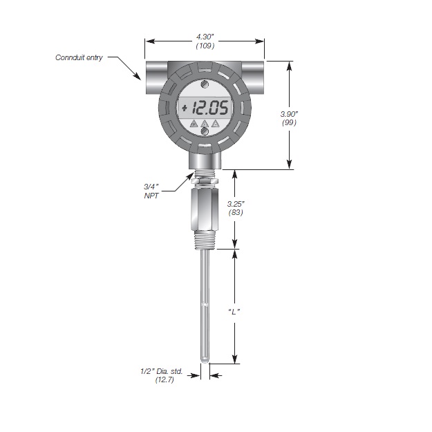Continuous Capacitance Level Transmitter 4-20mA, Loop Powered with Display Details