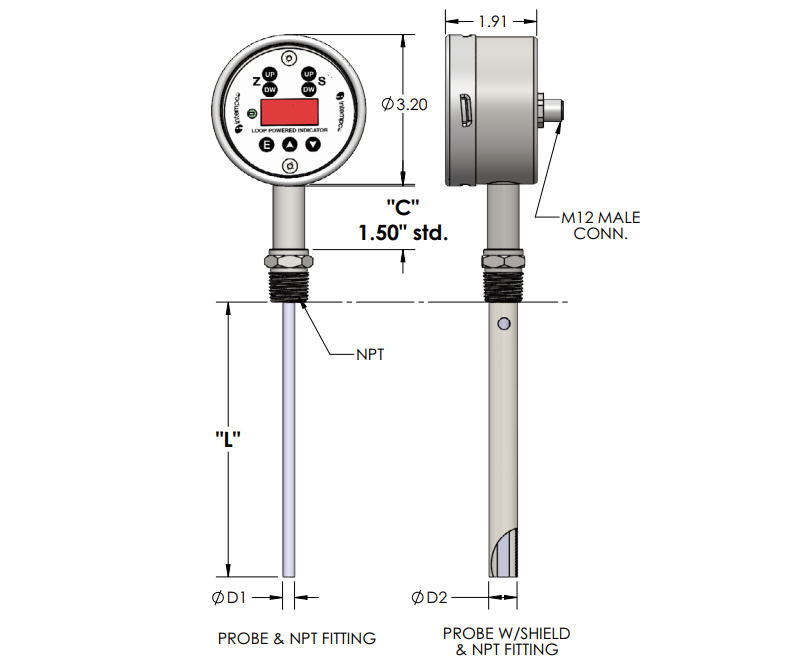 Capacitance Level Gauge with Integral LED Display & 4-20 mA Output Details