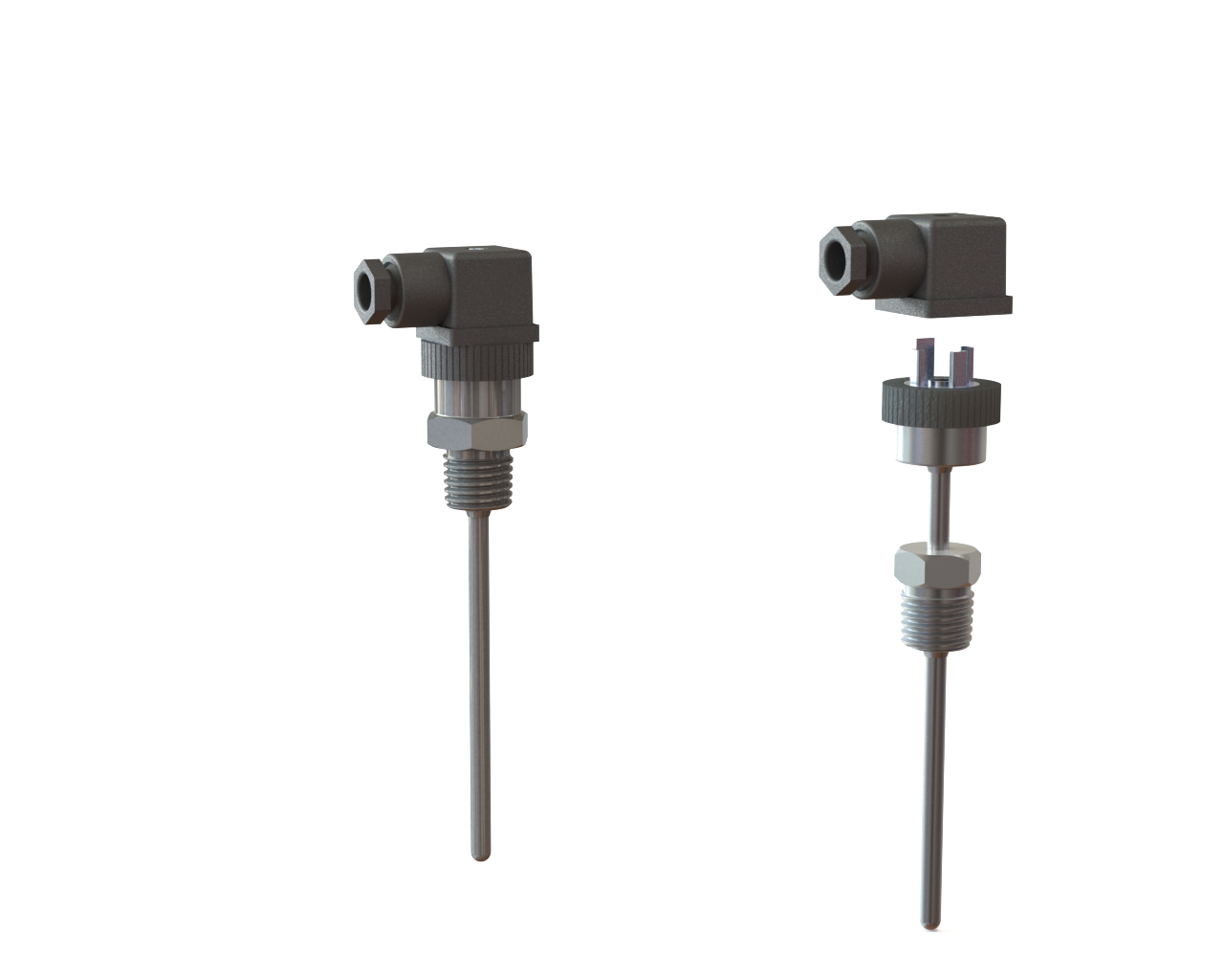 Temperature Sensor with Integrated Transmitter & Hirschmann Connector Picture