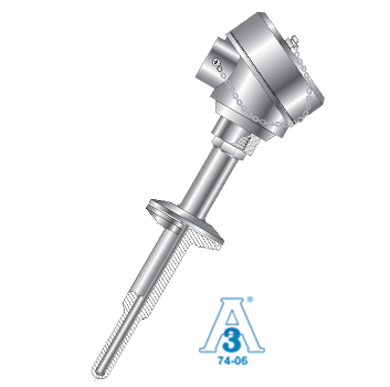 Spring Loaded Sanitary RTD w/ Connection Head & Hygenic Clamp Union Style - Quick Connect for Weld-In Thermowell Picture